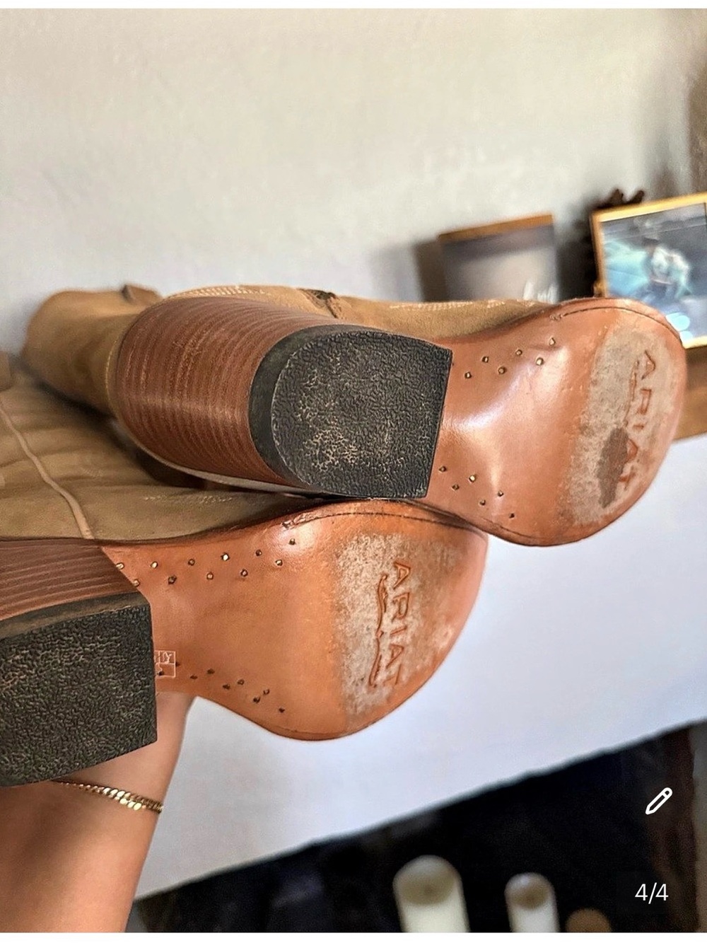Ariat Casanova Women’s Tan Suede Western Cowboy Boots Size 8.5– Worn Once - Picture 8 of 10